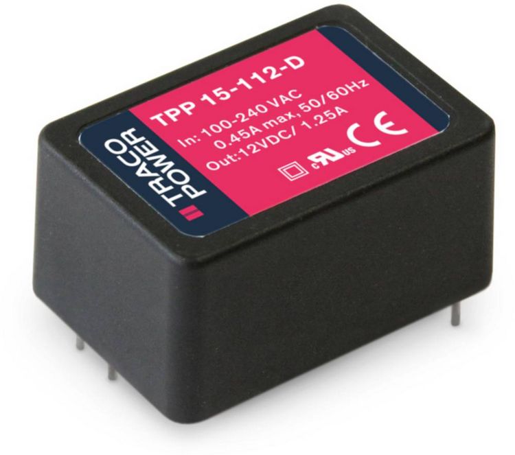 Produktbild: TracoPower TPP 15-112-D Schaltnetzteil 12 V/DC 1.25A 15W