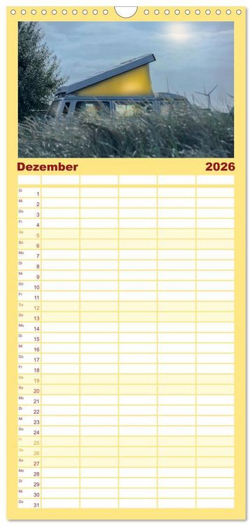 Produktbild: Familienplaner 2026 - Vanlife - Gl&uuml;cklich auf vier R&auml;dern mit 5 Spalten (Wandkalender, 21 x 45 cm) CALVENDO