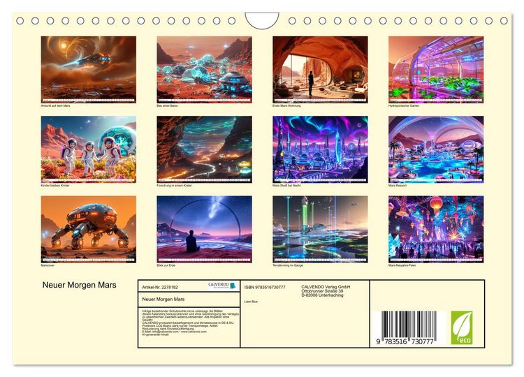 Produktbild: Neuer Morgen Mars (Wandkalender 2026 DIN A4 quer), CALVENDO Monatskalender