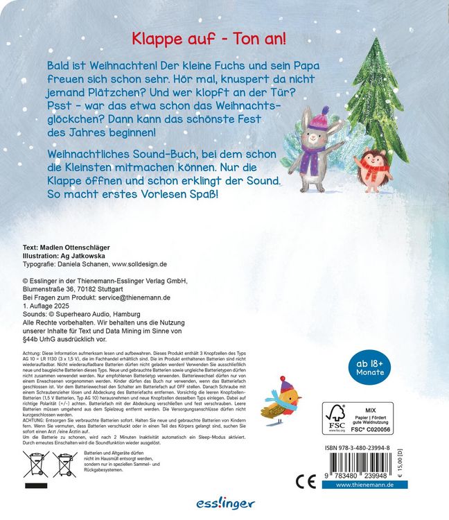 Produktbild: Mein Klapp-Sound-Buch: H&ouml;r mal her, es weihnachtet sehr!