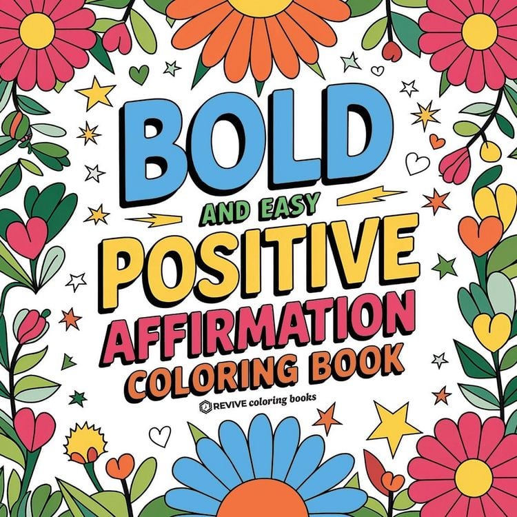 Produktbild: Bold and Easy Positive Affirmations Coloring Book for Adults and Teens