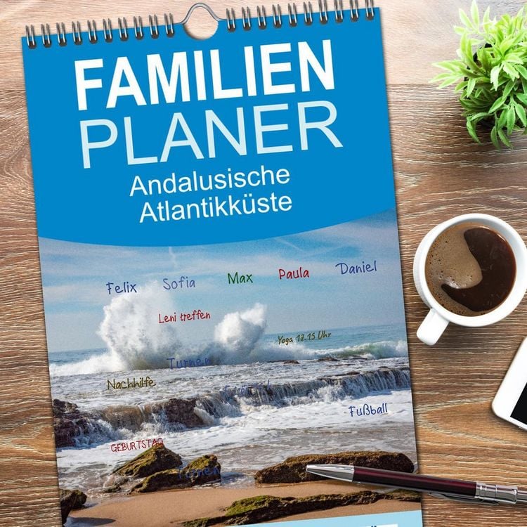 Produktbild: Familienplaner 2026 - Andalusische Atlantikk&uuml;ste mit 5 Spalten (Wandkalender, 21 x 45 cm) CALVENDO