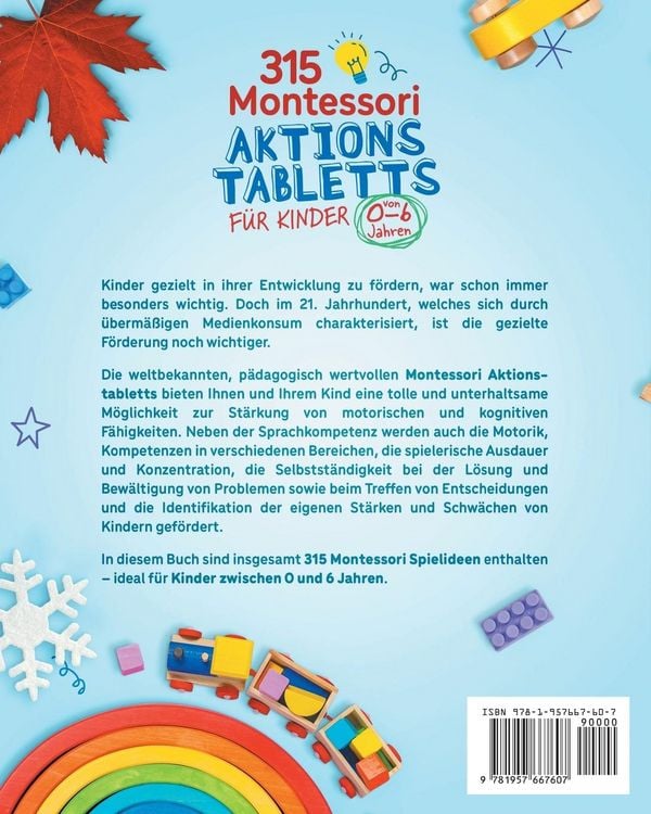 Produktbild: 315 Montessori Aktionstabletts f&uuml;r Kinder von 0-6 Jahren