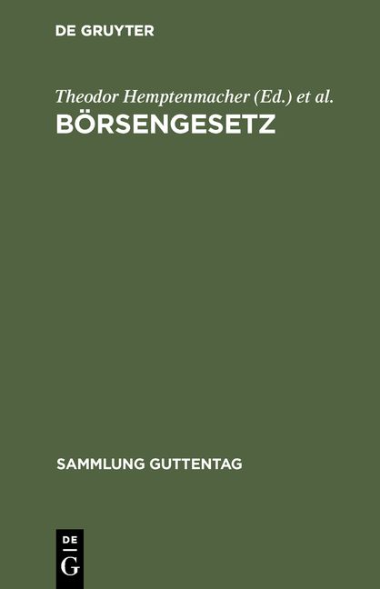 Produktbild: B&ouml;rsengesetz