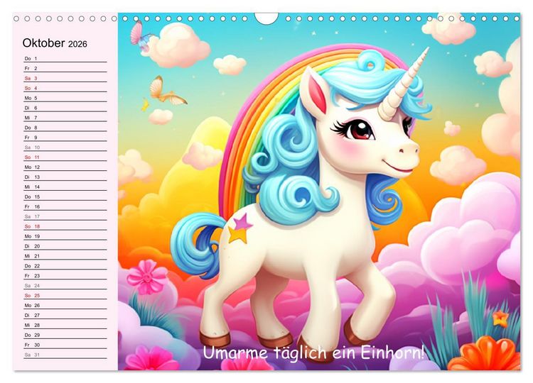 Produktbild: Unicorns! Lustige Einh&ouml;rner. Witzige Einhornspr&uuml;che und Weisheiten (Wandkalender 2026 DIN A3 quer), CALVENDO Monatskalender