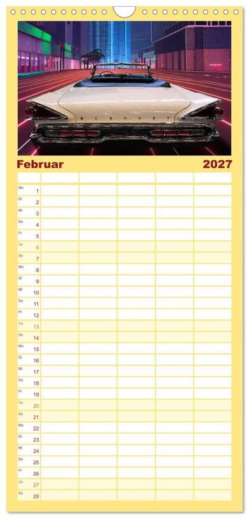 Produktbild: Familienplaner 2027 - US Classic Cars im Jet-Age mit 5 Spalten (Wandkalender, 21 x 45 cm) CALVENDO