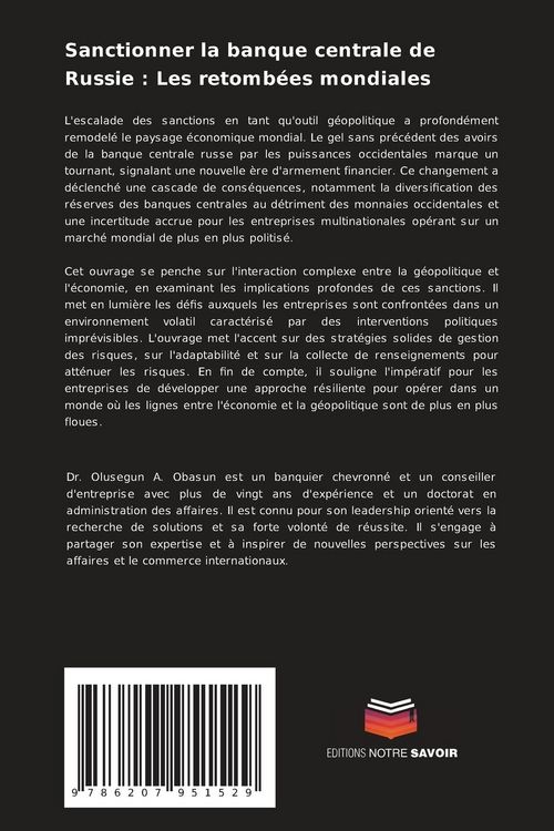 Produktbild: Sanctionner la banque centrale de Russie : Les retomb&eacute;es mondiales