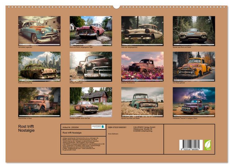 Produktbild: Rost trifft Nostalgie (hochwertiger Premium Wandkalender 2026 DIN A2 quer), Kunstdruck in Hochglanz