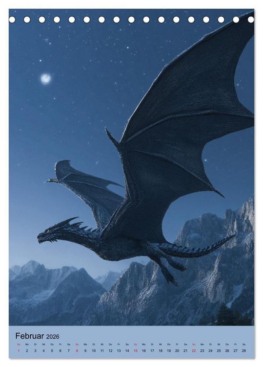 Produktbild: Drachen Kalender - ein Jahr mit mystischen Fabelwesen (Tischkalender 2026 DIN A5 hoch), CALVENDO Monatskalender