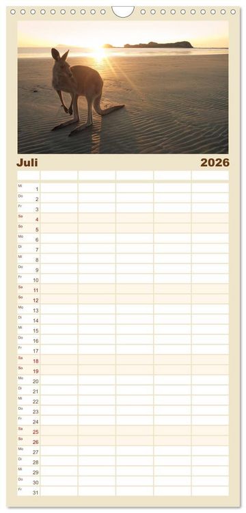 Produktbild: Familienplaner 2026 - Australien - Der vielseitige Osten mit 5 Spalten (Wandkalender, 21 x 45 cm) CALVENDO