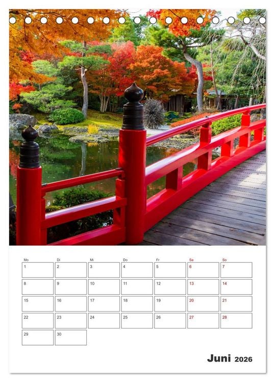 Produktbild: Herbst im japanischen Garten (Tischkalender 2026 DIN A5 hoch), CALVENDO Monatskalender