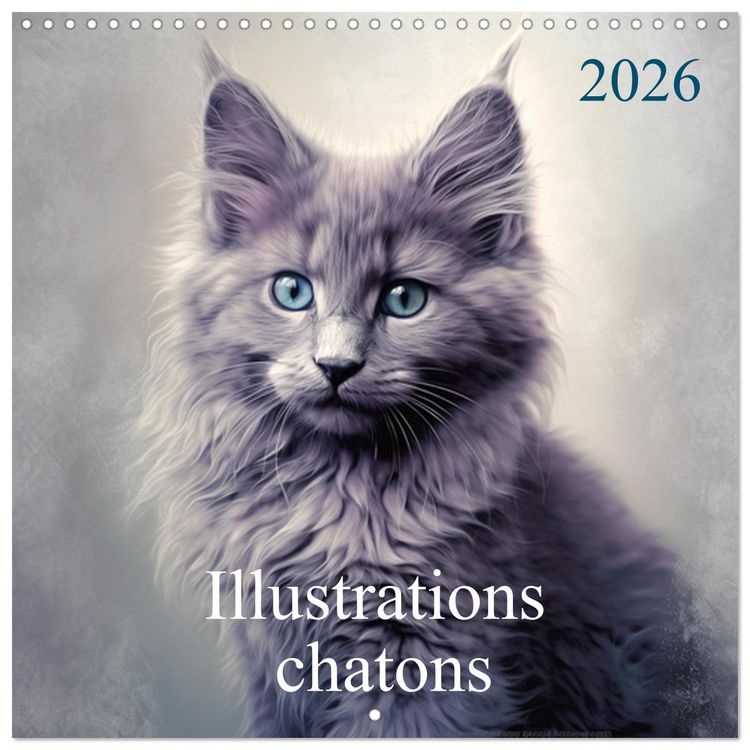 Produktbild: Illustrations Chatons (Calendrier mural carr&eacute; 2026 30x30 cm) Calendrier double avec une page pour vos prises de notes