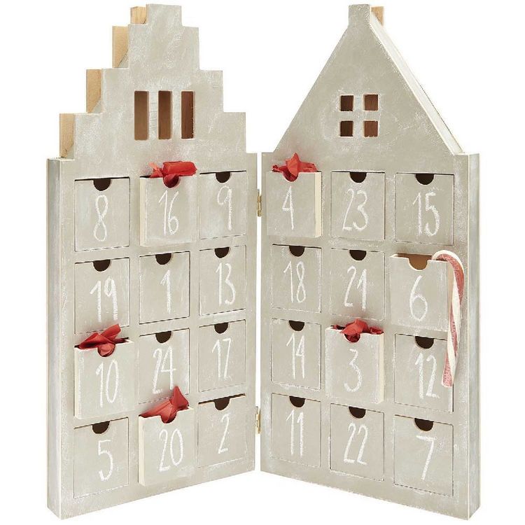 Produktbild: Adventskalender-Haus, mit 24 Schubladen,