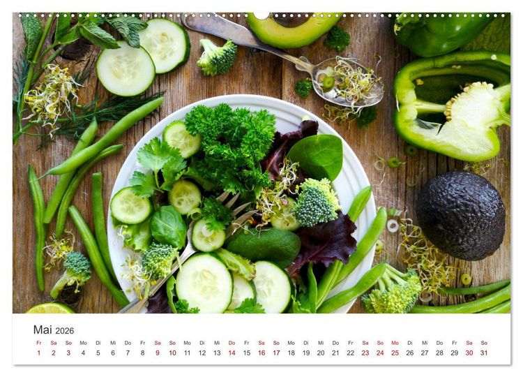 Produktbild: Veganer Essen - Pflanzenbasierte K&ouml;stlichkeiten (Wandkalender 2026 DIN A2 quer), CALVENDO Monatskalender