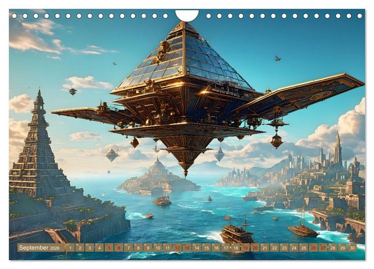 Produktbild: Steampunk Pyramidenwelt (Wandkalender 2026 DIN A4 quer), CALVENDO Monatskalender
