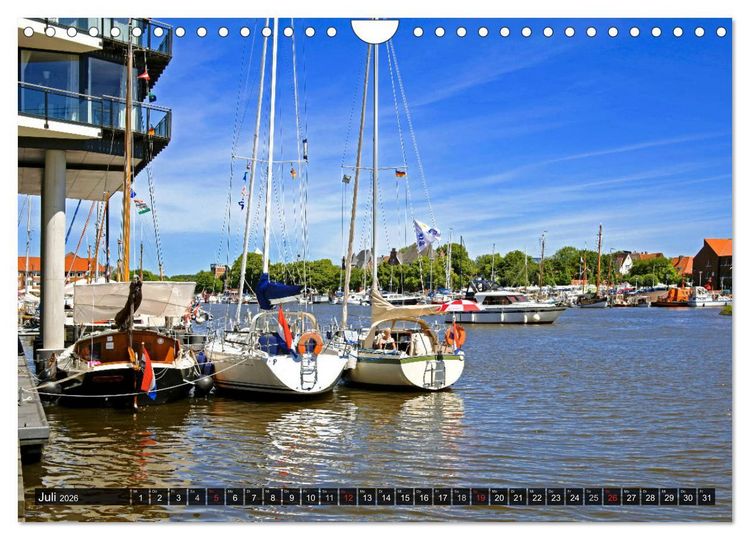 Produktbild: EMDEN Seehafenstadt mit Flair (Wandkalender 2026 DIN A4 quer), CALVENDO Monatskalender