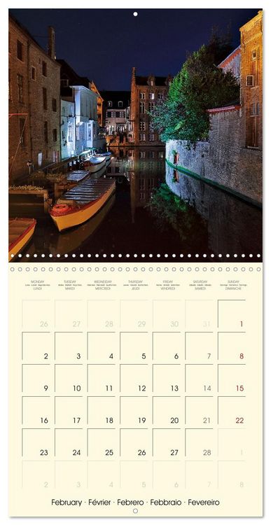 Produktbild: Gand et Bruges au cr&eacute;puscule (Calendrier mural carr&eacute; 2026 30x30 cm) Calendrier double avec une page pour vos prises de notes