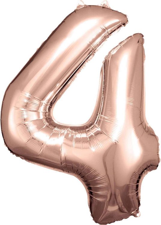 Produktbild: Amscan Folienballon Zahl 4 ros&eacute; 66x88cm