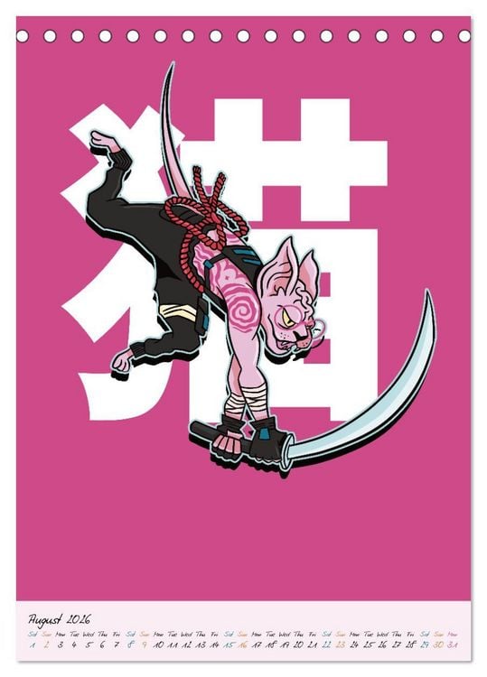 Produktbild: Dangerous Animal Samurai (Desk Calendar 2026 DIN A5 portrait), CALVENDO 12 Month DeskCalendar