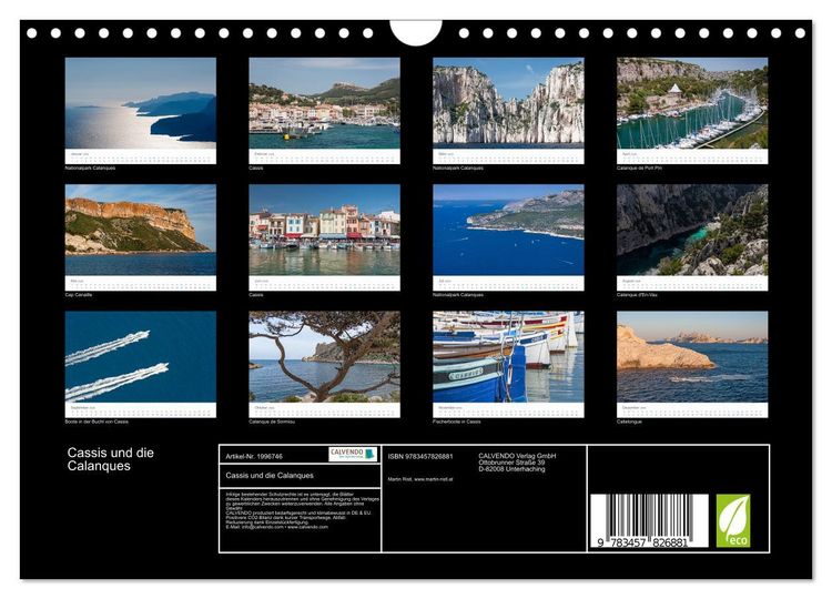 Produktbild: Cassis und die Calanques (Wandkalender 2026 DIN A4 quer), CALVENDO Monatskalender