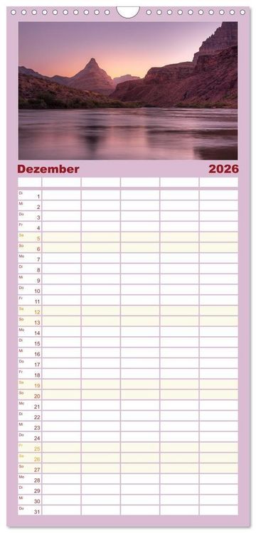 Produktbild: Familienplaner 2026 - Colorado River Rafting im Grand Canyon mit 5 Spalten (Wandkalender, 21 x 45 cm) CALVENDO