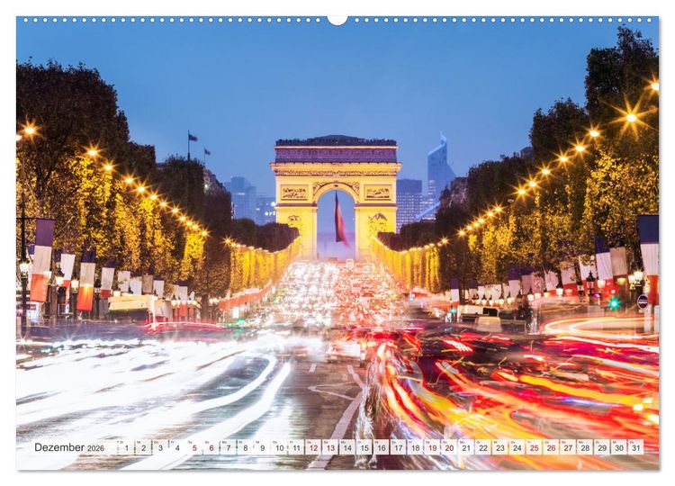 Produktbild: Paris - La Ville Lumi&egrave;re (hochwertiger Premium Wandkalender 2026 DIN A2 quer), Kunstdruck in Hochglanz