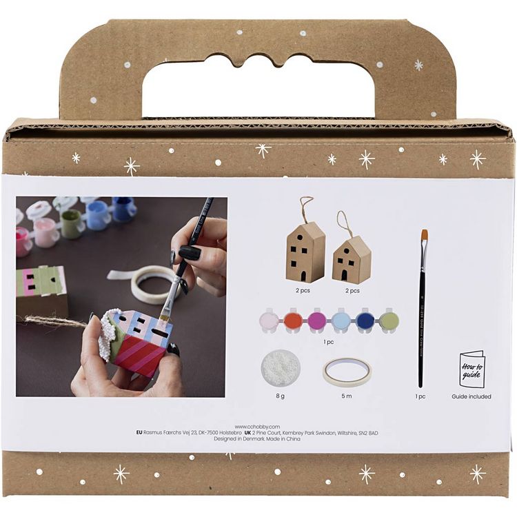Produktbild: Creativ Company Mini Kreativ Set Dekoration, H&auml;user, sortiert Farben