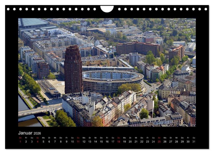 Produktbild: &uuml;ber den D&auml;chern von FRANKFURT (Wandkalender 2026 DIN A4 quer), CALVENDO Monatskalender