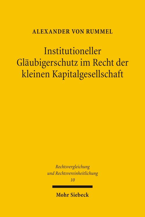 Produktbild: Institutioneller Gläubigerschutz im Recht der kleinen Kapitalgesellschaft