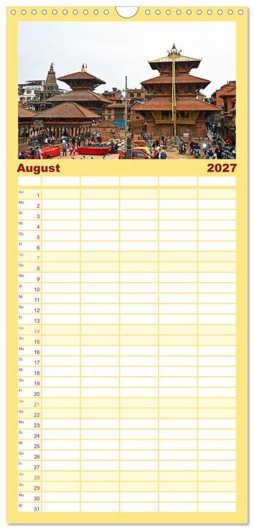 Produktbild: Familienplaner 2027 - Einzigartiges NEPAL mit 5 Spalten (Wandkalender, 21 x 45 cm) CALVENDO