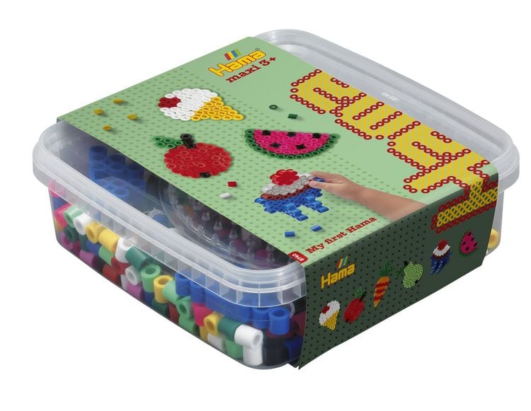 Produktbild: Hama&reg; B&uuml;gelperlen Maxi - Essensbox - 1 Stiftplatte Kreis, 600 Perlen.