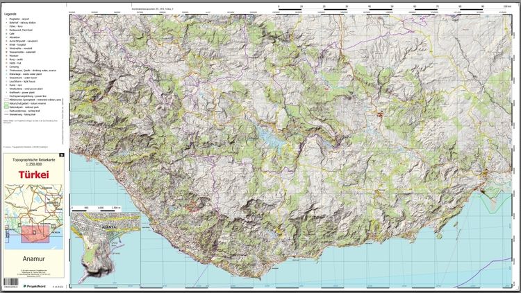 Anamur - Topographische Reisekarte 1:250.000 Türkei (Blatt 9)