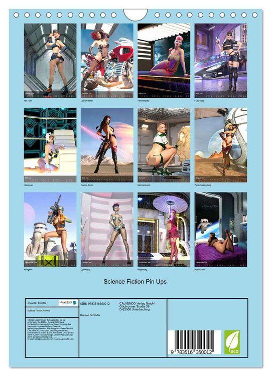 Produktbild: Science Fiction Pin Ups (Wandkalender 2026 DIN A4 hoch), CALVENDO Monatskalender