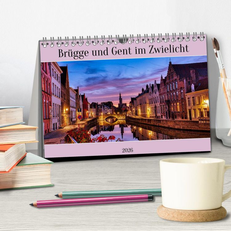 Produktbild: Br&uuml;gge und Gent im Zwielicht (Tischkalender 2026 DIN A5 quer), CALVENDO Monatskalender