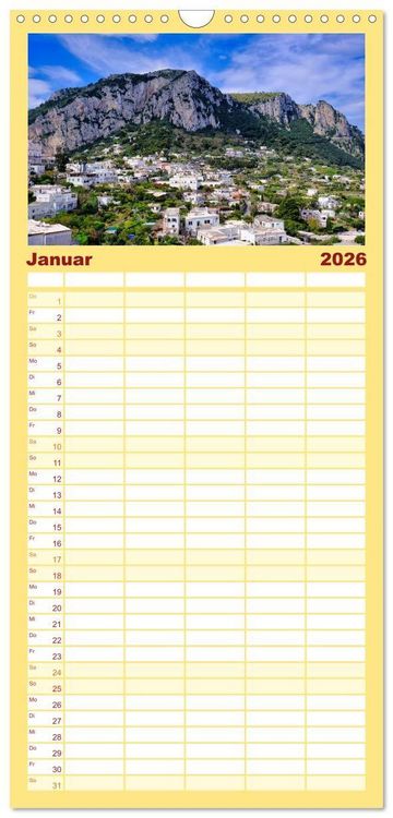 Produktbild: Familienplaner 2026 - Faszinierendes Capri mit 5 Spalten (Wandkalender, 21 x 45 cm) CALVENDO