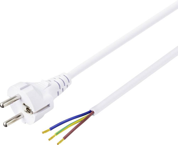 Produktbild: Sygonix SY-5043502 Strom Anschlusskabel Wei&szlig; 1.50m