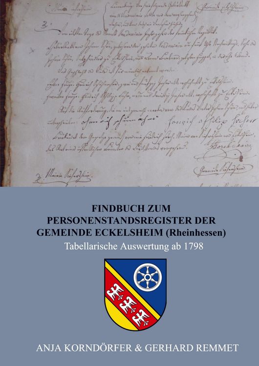 Produktbild: Findbuch zum Personenstandsregister der Gemeinde Eckelsheim / Rheinhessen