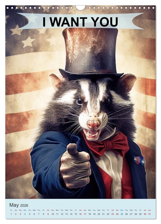 Produktbild: I want you animals (Wall Calendar 2026 DIN A3 portrait), CALVENDO 12 Month Wall Calendar