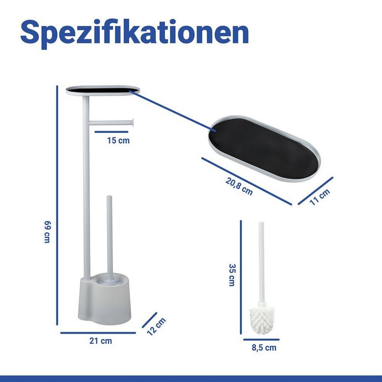 Produktbild: Stand WC-Garnitur Mod. Albella Wei&szlig;, mit praktischer Ablagefl&auml;che