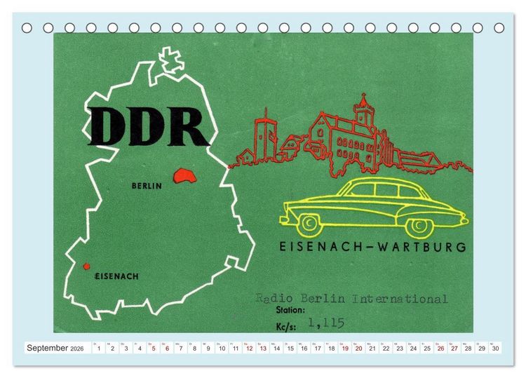 Produktbild: Rundfunk in Deutschland - Historische QSL-Karten (Tischkalender 2026 DIN A5 quer), CALVENDO Monatskalender