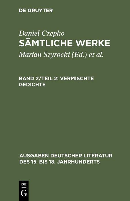 Produktbild: Vermischte Gedichte