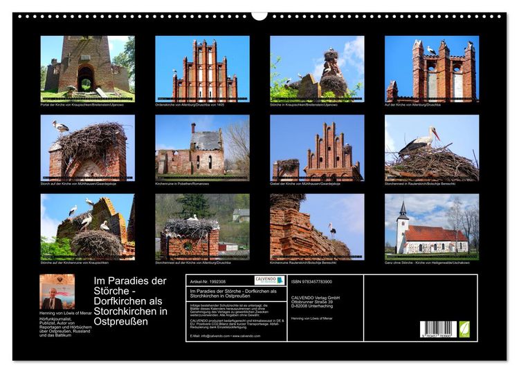 Produktbild: Im Paradies der St&ouml;rche - Dorfkirchen als Storchkirchen in Ostpreu&szlig;en (Wandkalender 2026 DIN A2 quer), CALVENDO Monatskalender