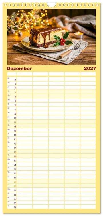 Produktbild: Familienplaner 2027 - K&auml;sekuchen Kalender - K&ouml;stliche Dessertmomente mit 5 Spalten (Wandkalender, 21 x 45 cm) CALVENDO