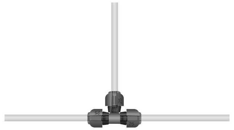 Produktbild: Gardena Sprinklersystem T-St&uuml;ck 25mm (1") &Oslash; 02771-20
