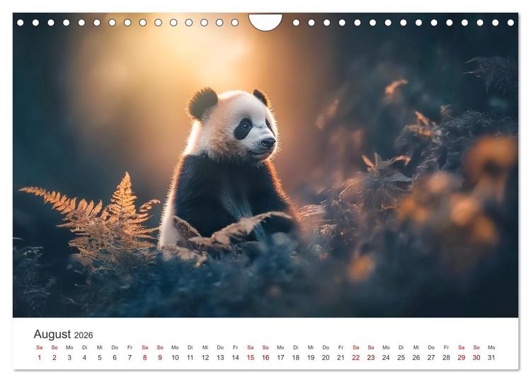Produktbild: Schwarz auf Wei&szlig; - Der Panda-Kalender (Wandkalender 2026 DIN A4 quer), CALVENDO Monatskalender