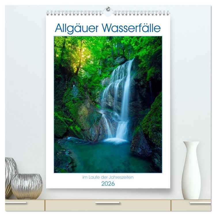 Produktbild: Allg&auml;uer Wasserf&auml;lle (hochwertiger Premium Wandkalender 2026 DIN A2 hoch), Kunstdruck in Hochglanz