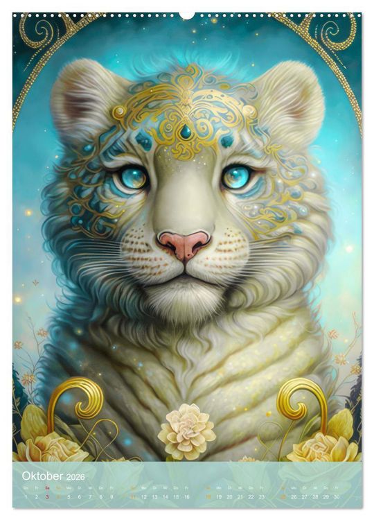 Produktbild: Tiere im Tarot Stil (Wandkalender 2026 DIN A2 hoch), CALVENDO Monatskalender