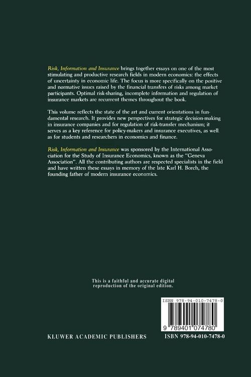 Produktbild: Risk, Information and Insurance