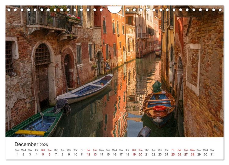 Produktbild: Romantic colors in Venice (Wall Calendar 2026 DIN A4 landscape), CALVENDO 12 Month Wall Calendar