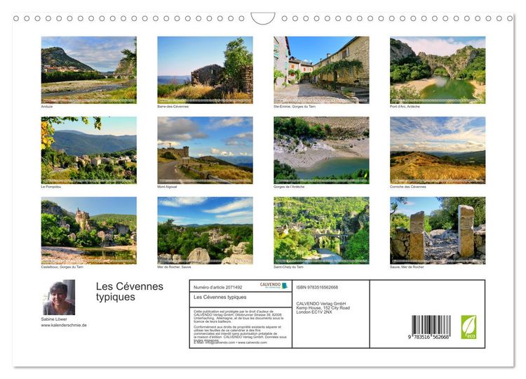 Produktbild: Les C&eacute;vennes typiques (Calendrier mural 2026 DIN A3 vertical), CALVENDO calendrier mensuel